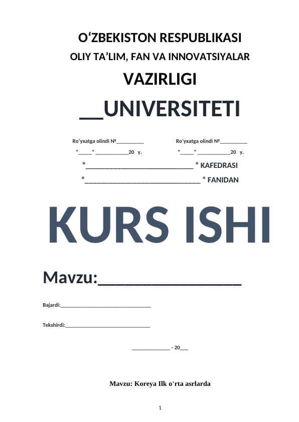 Koreya Ilk o‘rta asrlarda