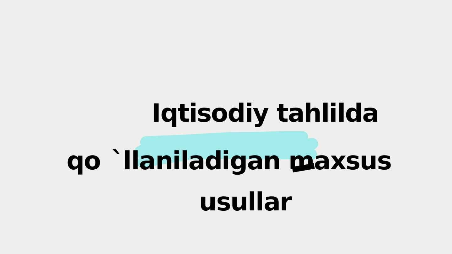 Iqtisodiy tahlilda qo`llaniladigan maxsus usullar pptx
