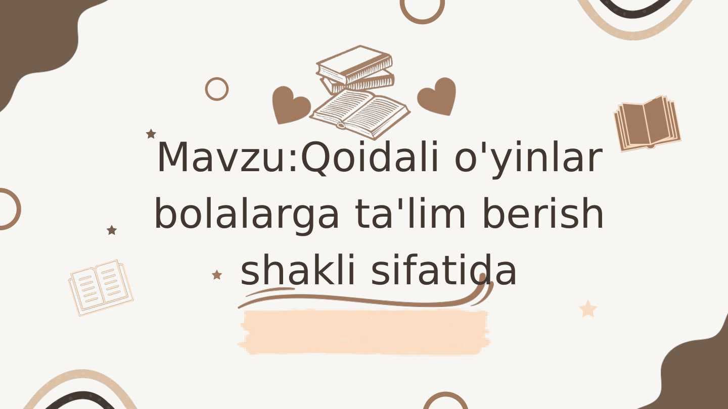 Qoidali o'yinlar bolalarga ta'lim berish shakli sifatida