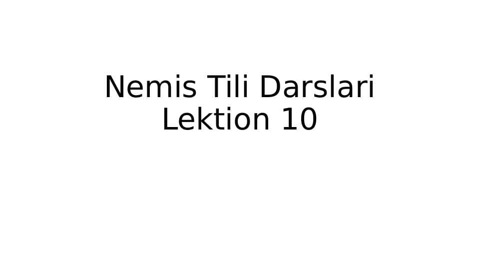 nemis tili 10-dars