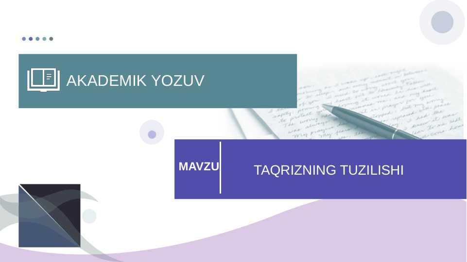TAQRIZNING TURLARI.