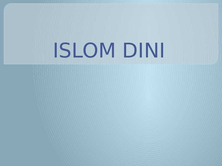 ISLOM DINI
