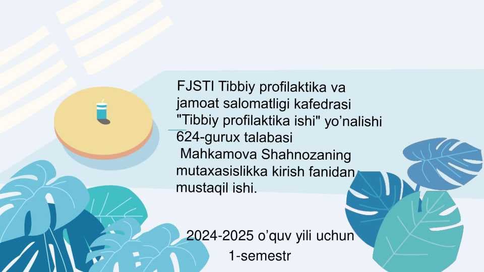 Sanitariya tekshirish usullari va ularning ahamiyati