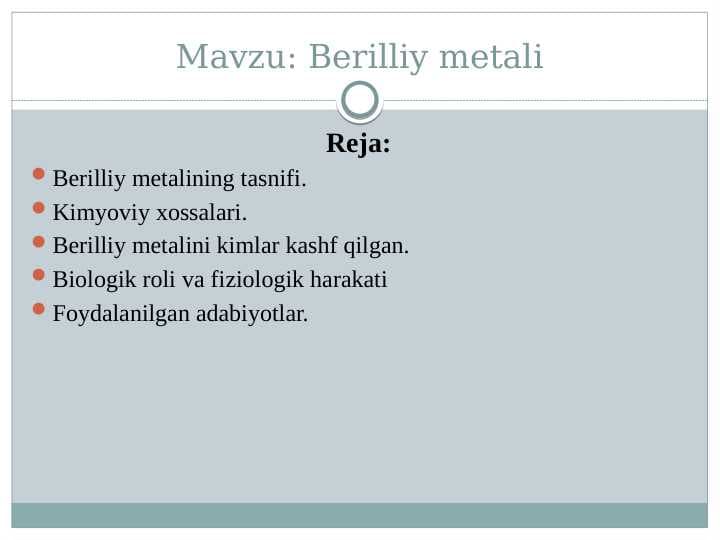 Berilliy metali