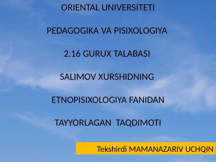 etno psixologiyada etnik qadriyatlar