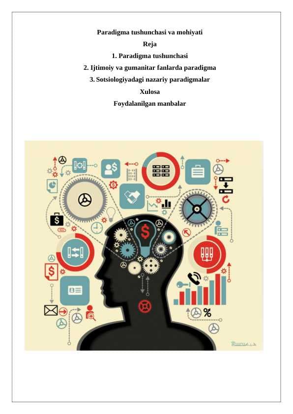paradigma tushunchasi va mohiyati