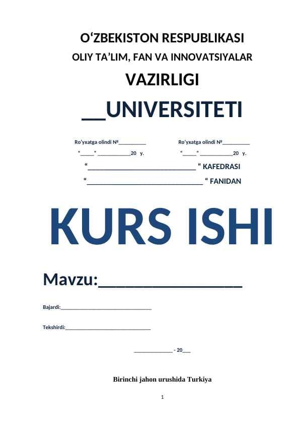 Birinchi jahon urushida Turkiya