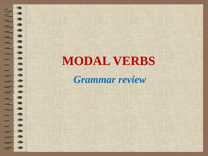 MODAL VERBS