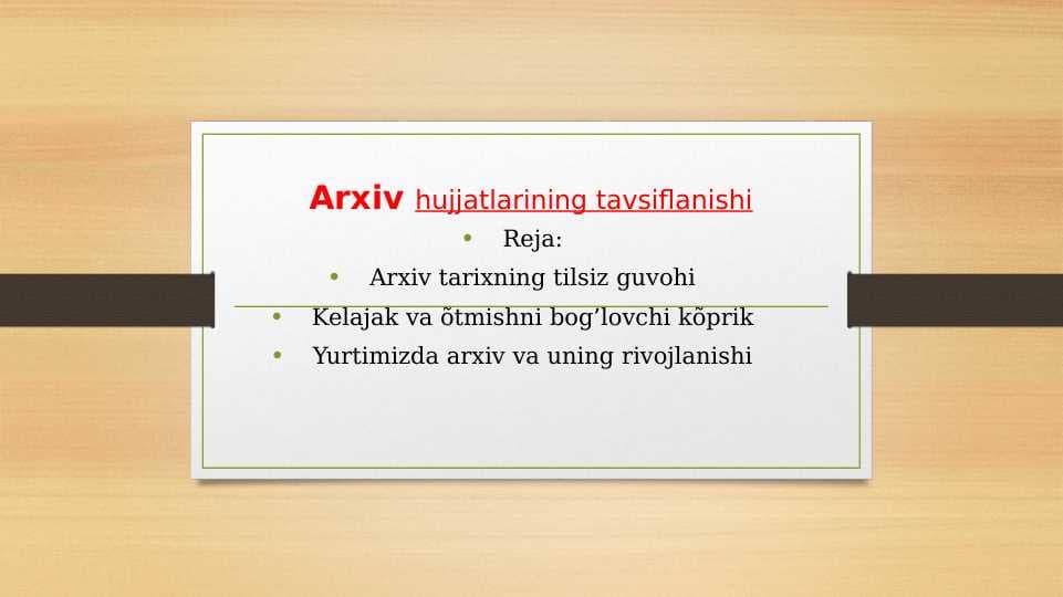 Arxiv hujjatlarining tavsiflanishi