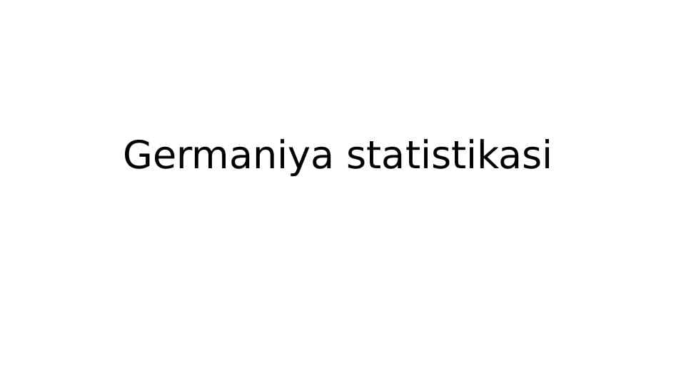 Germaniya statistikasi