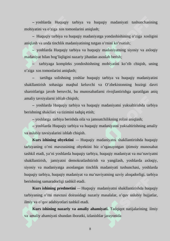 Huquqiy madaniyatni shakllantirishda huquqiy tarbiyaning o‘rni