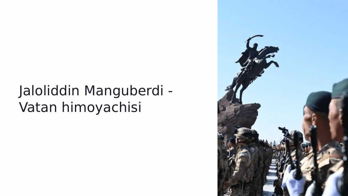 Jaloliddin Manguberdi - Vatan himoyachisi