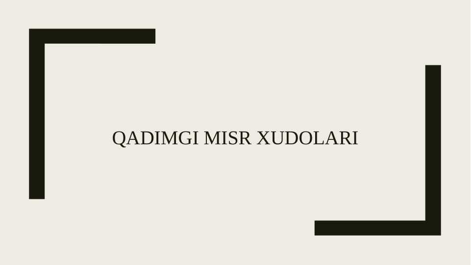 Qadimgi MISR xudolari