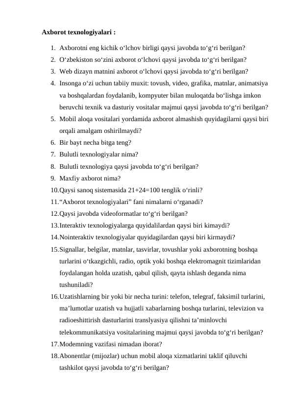 Davlat xizmatchisi agros test 2025