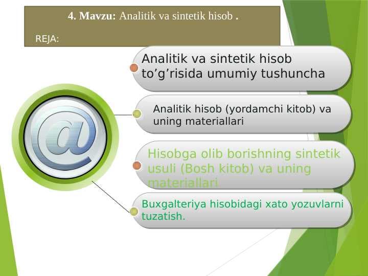 Analitik va sintetik hisob