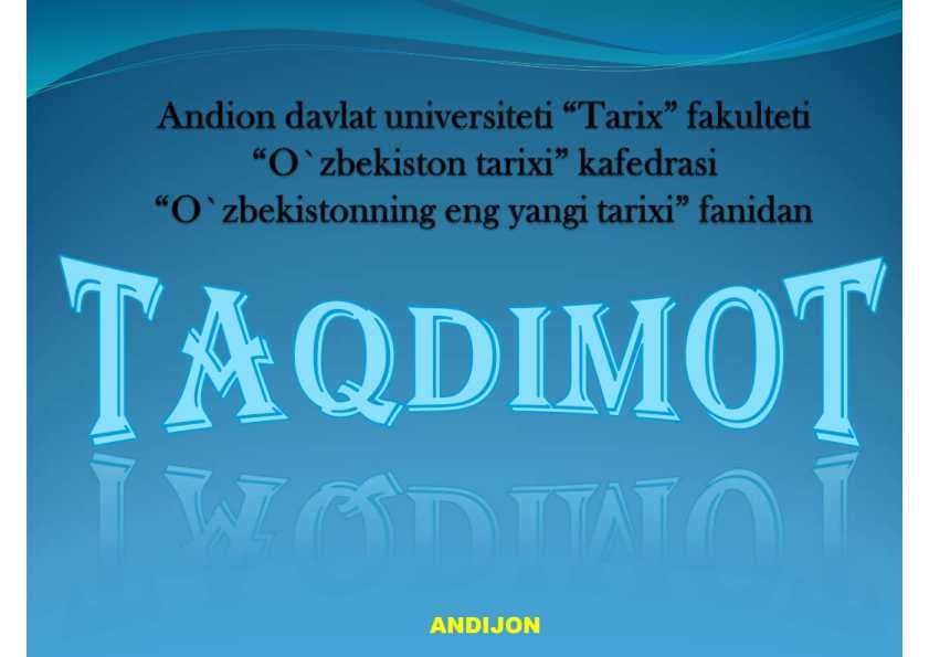 O'zbekiston va jahon hamjamiyati