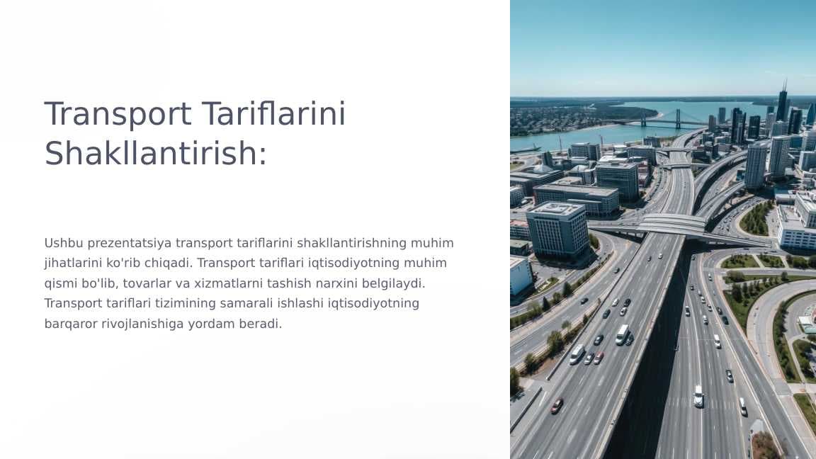 Transport tariflarini shakllantirish