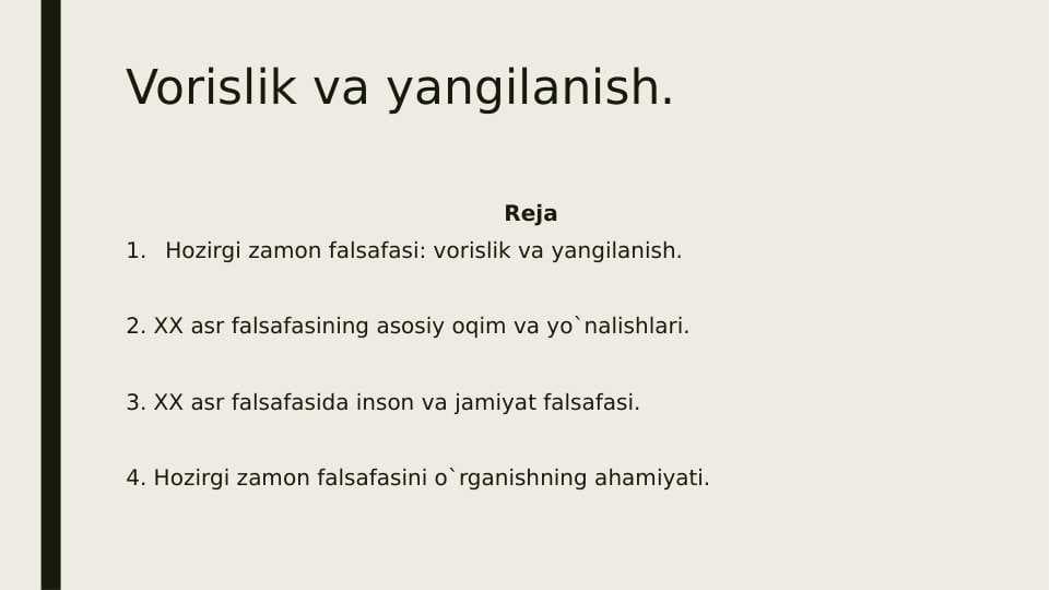 Vorislik va yangilanishYoshlar tarbiyasida falsafiy kategoriyalar to’g’risidagi bilimlarning ahamiyati
