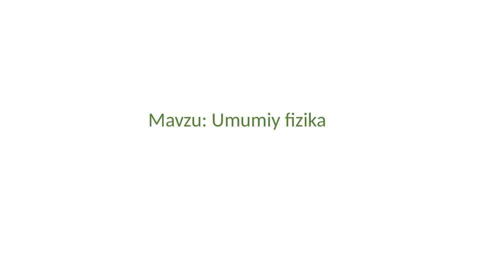 Umumiy fizika