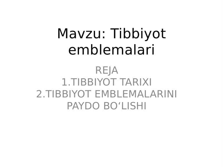 Tibbiyot emblemalari