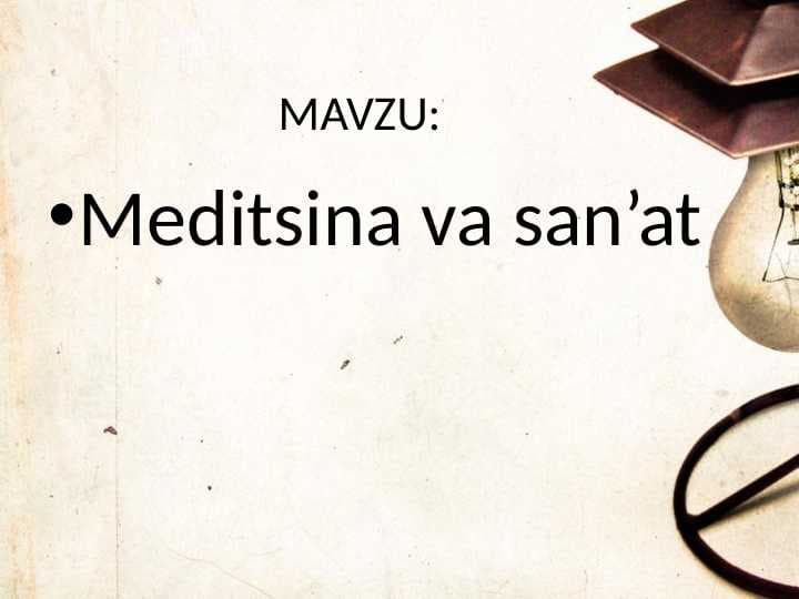 Meditsina va san’at