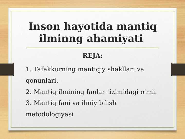 Inson hayotida mantiq ilminng ahamiyati