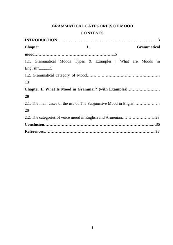 GRAMMATICAL CATEGORIES OF MOOD