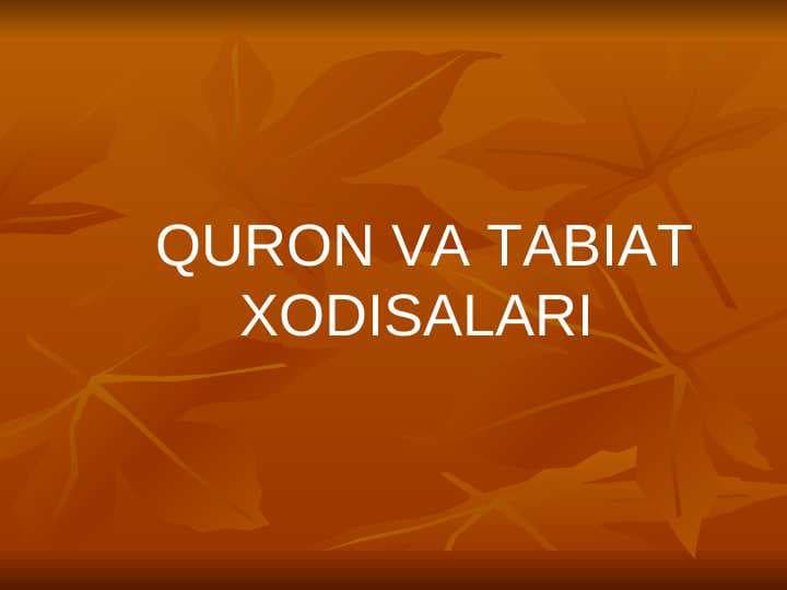 QURON VA TABIAT XODISALARI.ppt