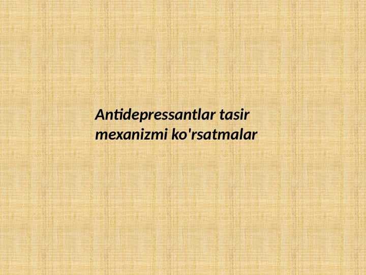 Antidepressantlar