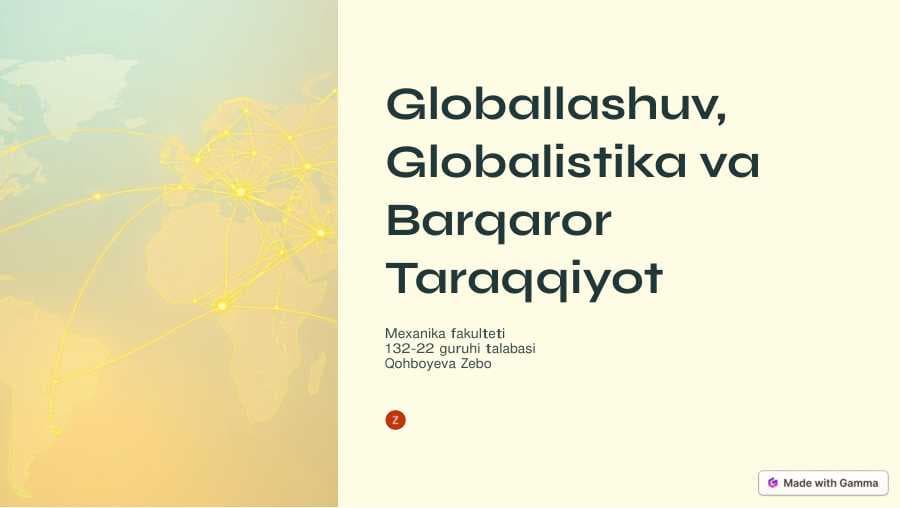 Globallashuv, Globalistika va Barqaror Taraqqiyot