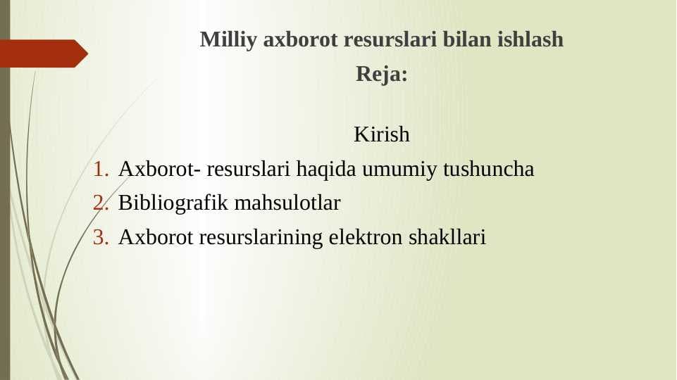Milliy axborot resurslari bilan ishlash