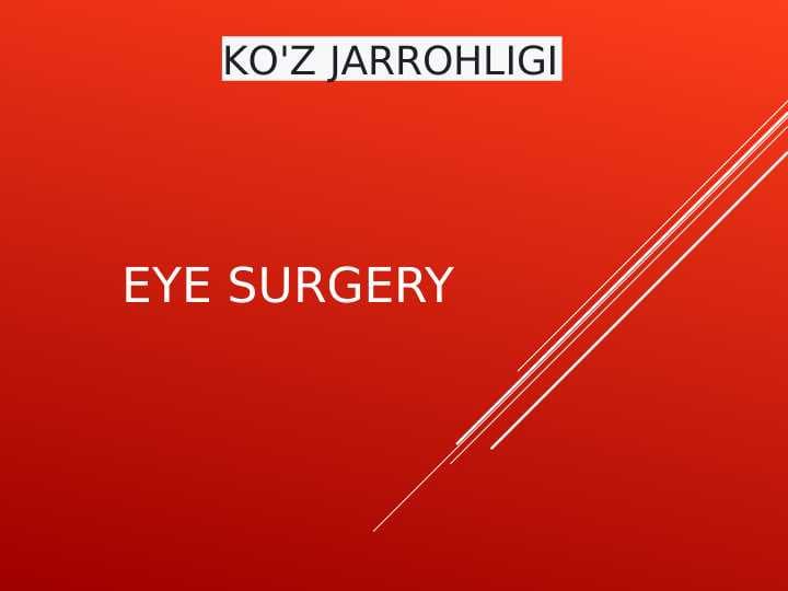 Eye surgery
