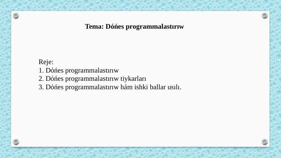 Dóńes programmalastırıw