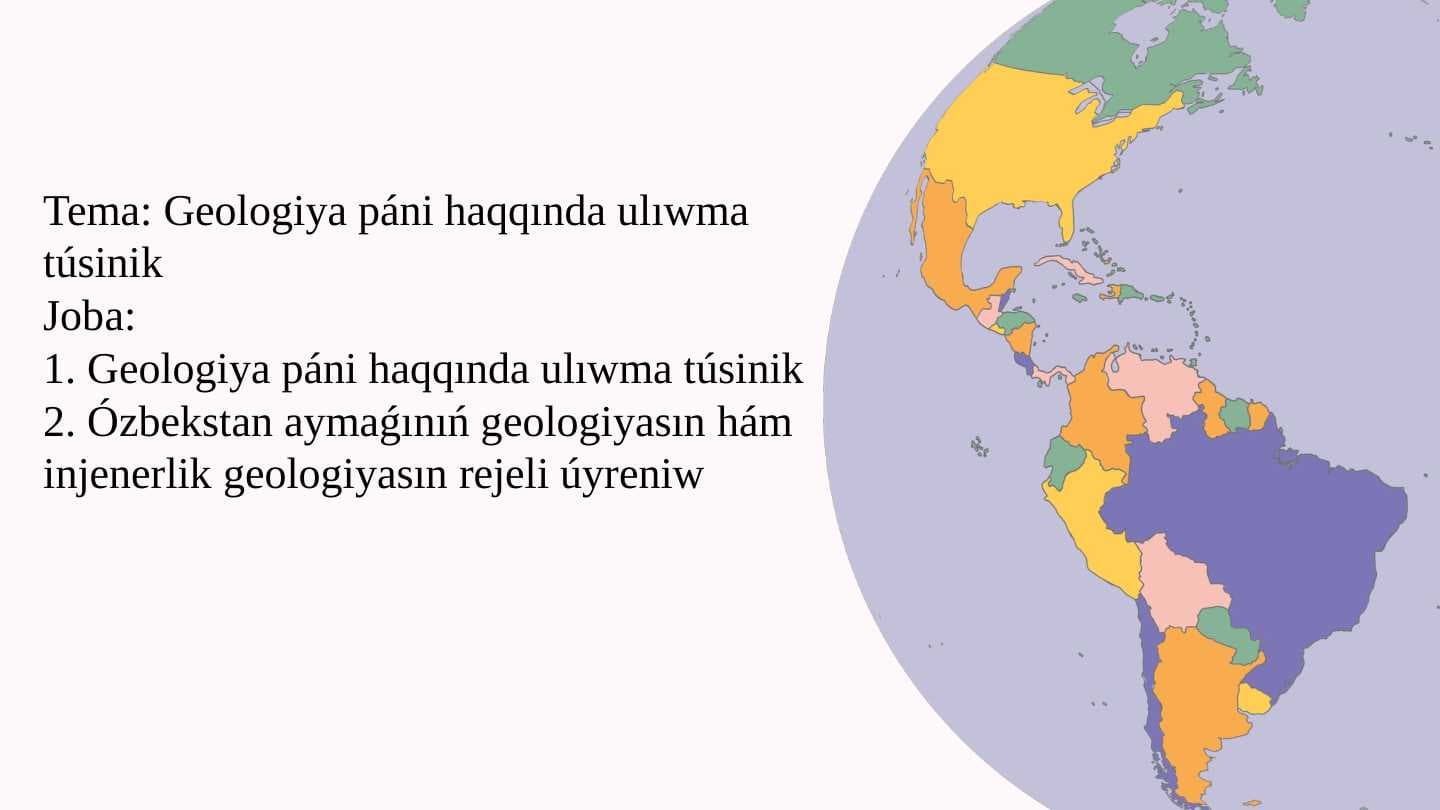 Geologiya páni haqqında ulıwma túsinik