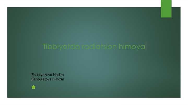 Tibbiyotda radiatsion himoya