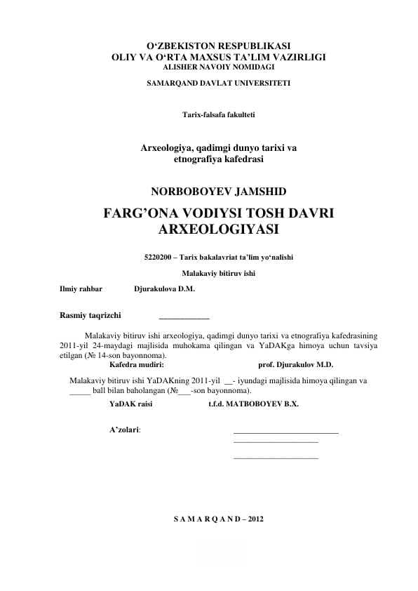 fargona_vodiysi_tosh_davri_arxeologiyasi kurs ishi