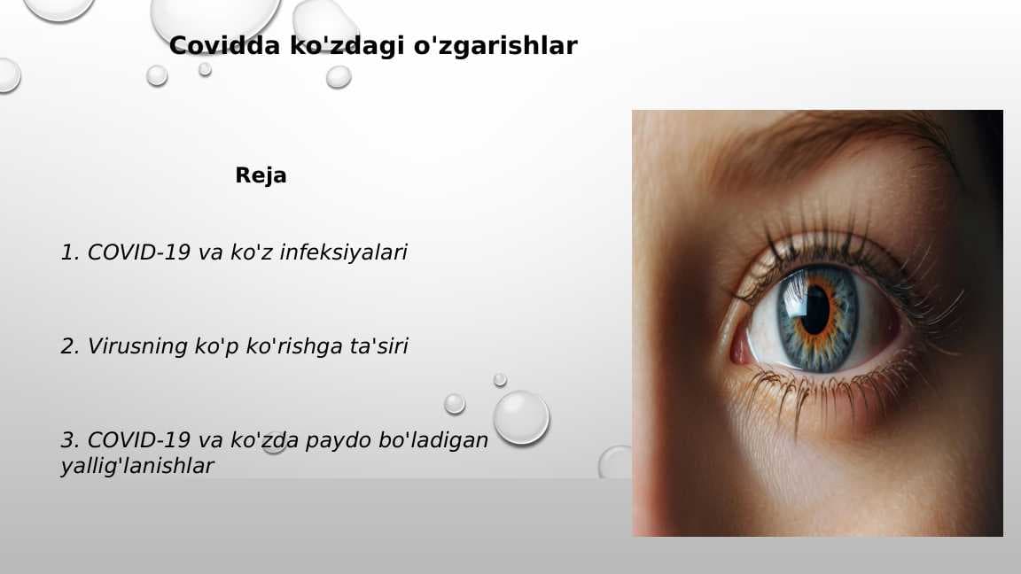 Covidda ko'zdagi o'zgarishlar