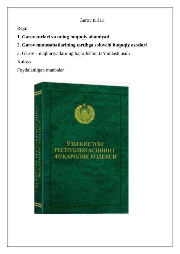 Garov turlari 24
