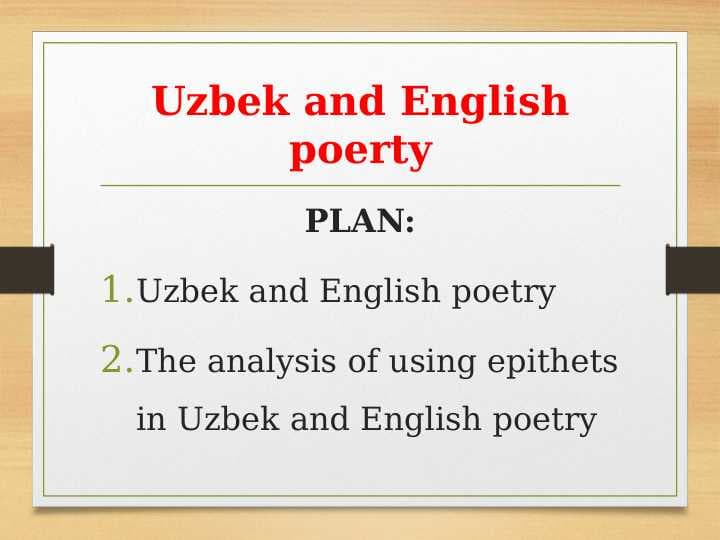 Uzbek and English poerty