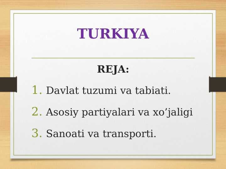 TURKIYA davlati