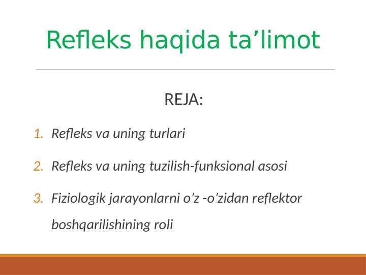 Refleks haqida ta’limot