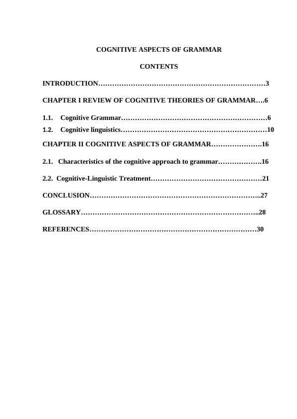 COGNITIVE ASPECTS OF GRAMMAR.