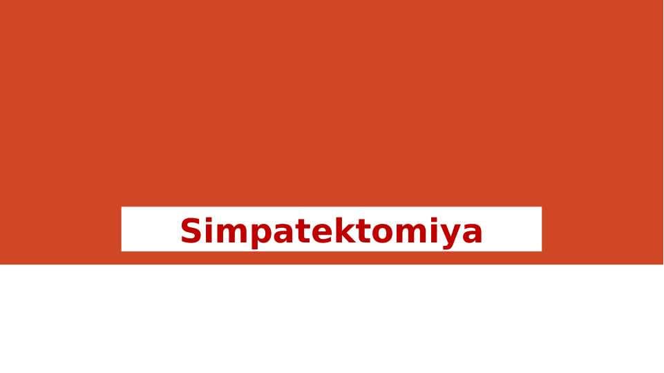Simpatektomiya
