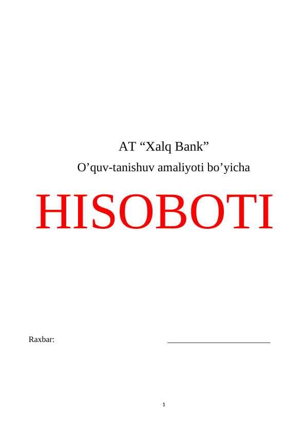 AT “Xalq Bank”   amaliyot hisoboti