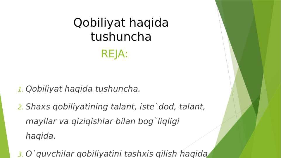 Qobiliyat haqida tushuncha