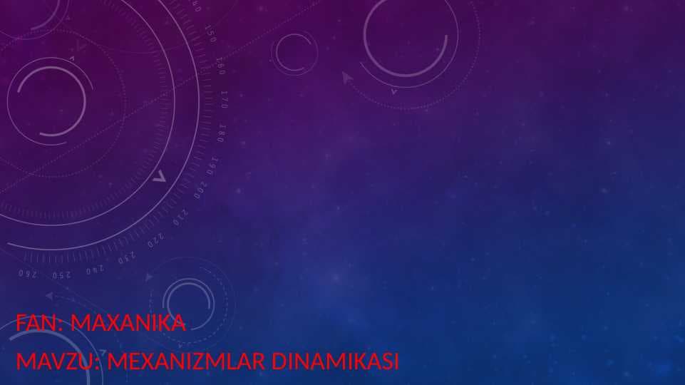 Mexanizmlar dinamikasi