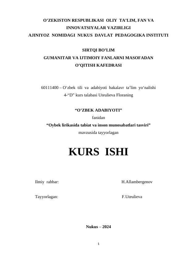 #kurs ishi