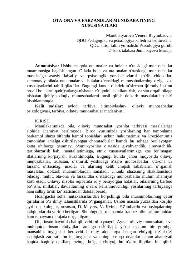 OTA-ONA VA FARZANDLAR MUNOSABATINING XUSUSIYATLARI.docx