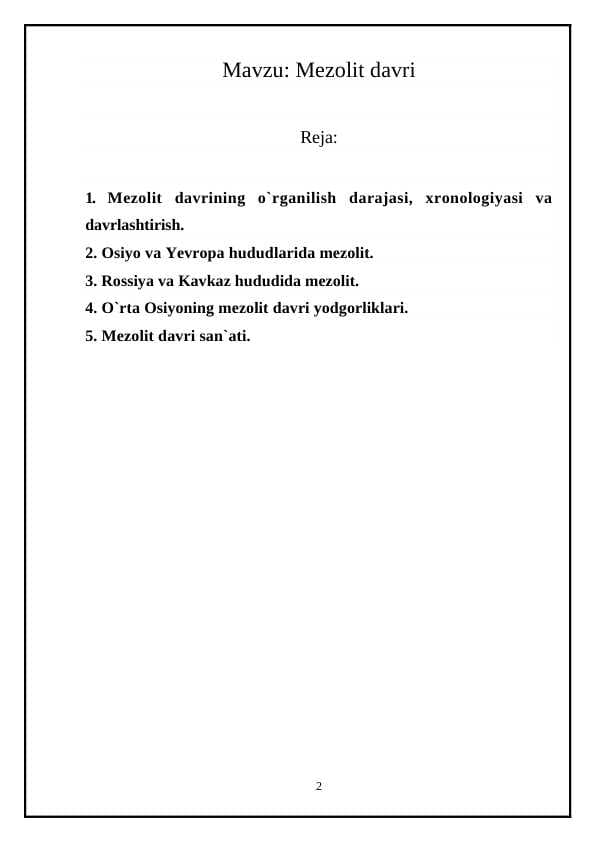 Mezolit davri