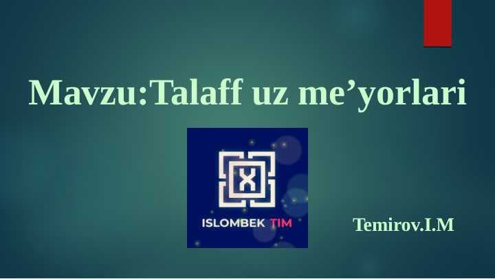Talaffuz meyorlari